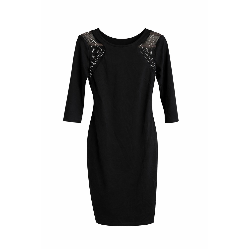 Alexia Admor Studded Mesh-Detail Little Black Dress Size Small Originally $225